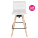 Lot de 2 Chaises de Bar Similicuir Blanc KosyForm