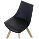 Lot de 4 Chaises Noire et Piétement Chêne KosyForm