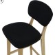 Lot de 2 Chaises de Bar Tissus Noir et Piétement Chêne Ana KosyForm