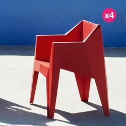 Lot de 4 chaises Voxel Vondom Rouge