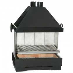 Barbecue Escalor Fiesta to Pose or Recessed in Refractory Bricks and Steel with Hood