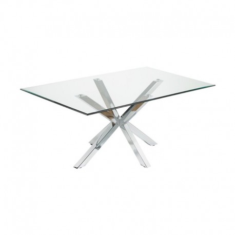 Vidrio de mesa de comedor y cromo rectangular 180 Doli KosyForm