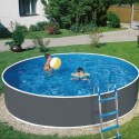 Piscina Azuro Round Grafite-branco 460x120 com filtro de areia