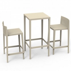 Establecer mesa Spritz y 2 taburetes Vondom altura del asiento 66cm sin blanquear