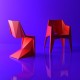 Lot de 4 Chaises Vondom Voxel Futuristes Rouge