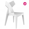 Set van 4 stoelen Kimono Vondom White Ondoorzichtig