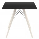 Eettafel Vondom Faz Wood Tray 80 Black Carre en Bleached Oak Feet