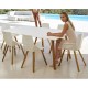 Table Vondom Faz Wood plateau 200x100 Noir et Pieds Chêne Naturel