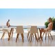 Dining Table Vondom Faz Wood Tray 80 Black Carre and Feet Natural Oak