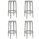 Lot de 4 tabourets de Bar Brooklyn Vondom hauteur d'assise 76 gris tourterelle