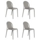 Lot de 4 chaises Vondom Brooklyn gris tourterelle