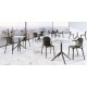 Lot de 4 chaises Vondom Brooklyn gris tourterelle