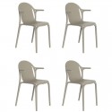 Set of 4 unbleached Vondom Brooklyn armchairs