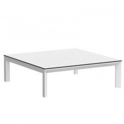 Mesa de centro Quadro de Alumínio Vondom 100x100xH32 branco com bordas pretas