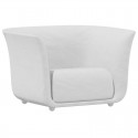 Fauteuil Vondom design Suave en tissu déperlant blanc Snow 1041