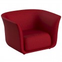 Fauteuil Vondom design Suave in waterafstotende stof rood Granaat 1046