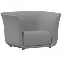 Fauteuil Vondom design Suave in waterafstotende stof grijs staal 1042