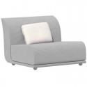 Poltrona centrale Vondom design Suave in tessuto idrorepellente bianco Iceberg 1037