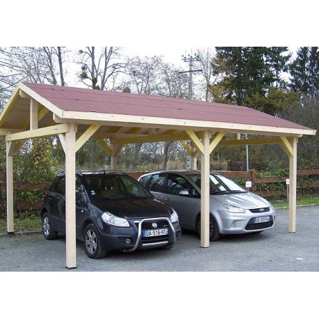 Carport en Bois 28m2 avec Toit Habrita