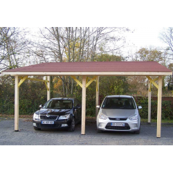 Einwandiger Holzcarport 22m2 mit Habrita-Dach