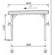 Carport en bois avec toit plat 7x8 Habrita 17 m2