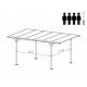 Carport Flat Roof 14.70m2 in aluminum and polycarbonate Habrita