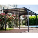 Carport Flat Roof 14.70m2 in aluminum and polycarbonate Habrita