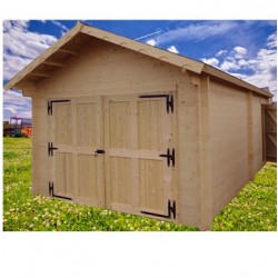 Massivholzgarage Habrita 24,23m2 in Brettern von 60mm