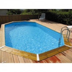 Piscina Legno Ubbink Océa 470X860 H130cm Grigio Fodera