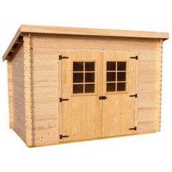 Habrita Garden Shed en madera maciza 6,05m2 con placas corrugadas de techo