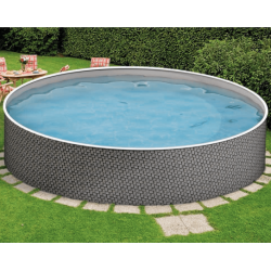 Piscina Azuro Round Grafite-branco 360x120