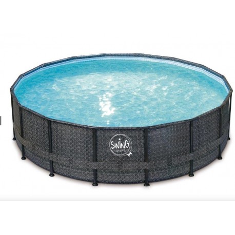 Pool Elite Round Design rattan 488x122