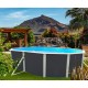 Above ground pool TOI Mallorca oval 550x366 with complete kit Anthracite