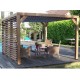 Pergola Bioklima Lamesen 11 m2 und 3 m Seitwärtssichtbrecher