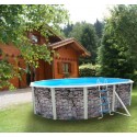 Piscina fuori terra TOI Grigio Pietra ovale 550x366xH120 con kit completo