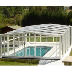 Abri de Piscine Haut Abrisol télescopique Capri 6.44x4m sans rail