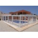 Mid-high pool enclosure Telescopic shelter Capri 6.44x4m without rail