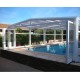 Mid-high pool enclosure Telescopic shelter Capri 6.44x4m without rail