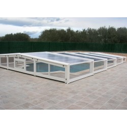 Abri de Piscine Bas Abrisol télescopique Capri 6.44x4m sans rail