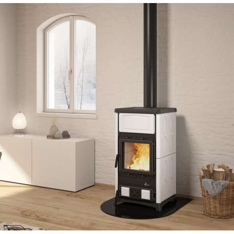 PoPoêle à bois récupérateur de chaleur La Nordica Concita 2.0 13kW Blanc