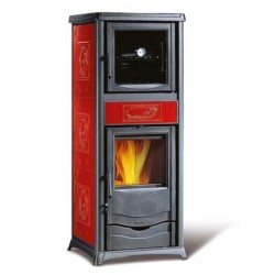 Holzofen mit Nordica Extraflame Rossella-Ofen plus 9,1 kW Liberty Burgunder