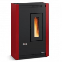 Fogão a pellets La Nordica Extraflame Luisella 5kW estreito ventilado Bordeaux