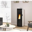 Fogão a pellets La Nordica Extraflame Amika 8kW impermeável ventilado Branco