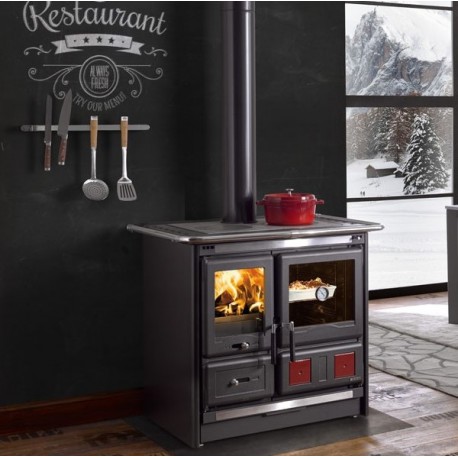 Estufa de leña Nordica Extraflame Rosa L 9kW Negro