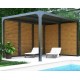 Pérgola bioclimática Habrita aluminio 2 caras ventosas imitación madera 10,80 m2