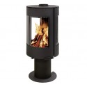 Scambiatore di calore rotondo per stufa a legna NovaStove Orso 8kW 3 lati vetrati con supporto