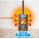 Poêle à Bois Rond échangeur thermique NovaStove Orso 8kW 3 Côtés Vitrés avec support