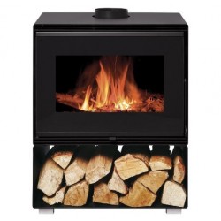 Poêle à Bois échangeur thermique NovaStove Denso 10kW avec support Bûches