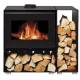 Poêle à Bois échangeur thermique NovaStove Tamar 10kW avec Range Bûches