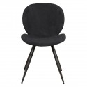 Set of 2 Dining Chairs Ania Black Fabric Base Black Metal VeryForma